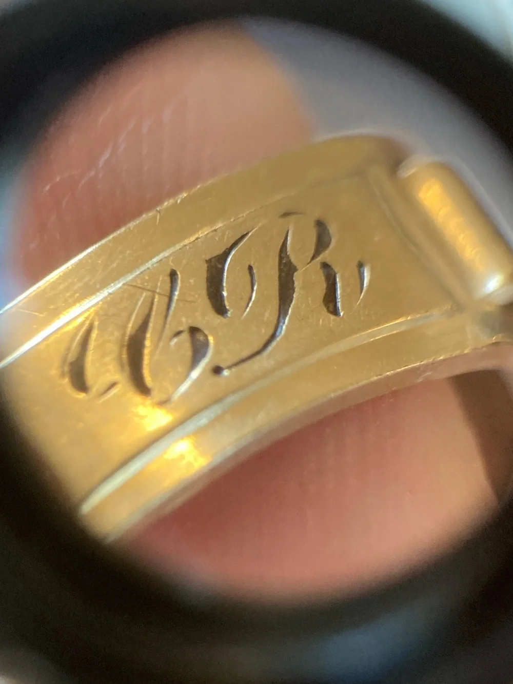 Antique “CR” Monogram Gold-Filled Ring Signed Maker’s Mark